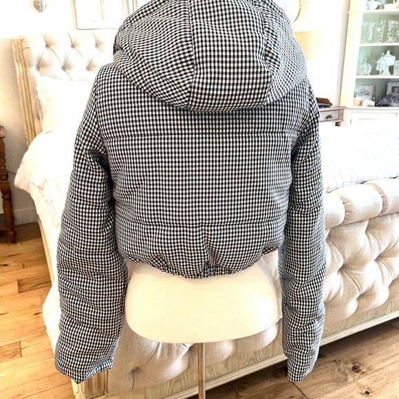 Princess Polly Black and White Gingham Puffer Jacket - Picture 2 of 8
